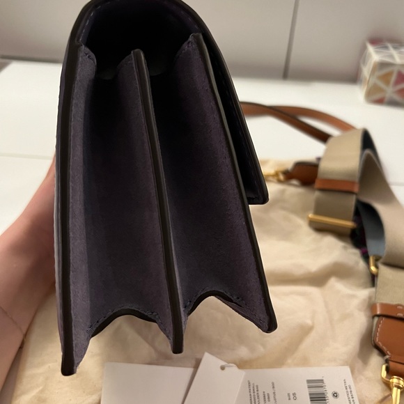 *SOLD* Tory Burch Monogram Patent Embossed Small Shoulder Bag - Picture 5 of 11